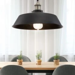 Hängeleuchte, ALU, Schwarz, 36 Cm, KNUD