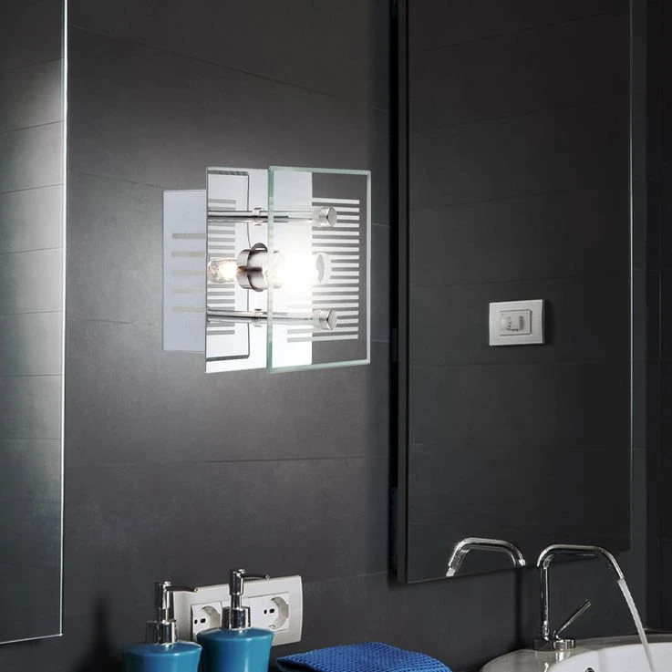 Wandleuchte, Chrom, Glas, L 10 Cm GILMA