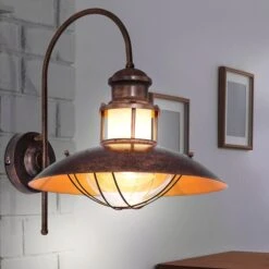 Wandleuchte, Glas, Braun, H 45 Cm, BADALONA