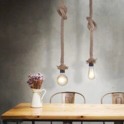 Hängelampe, Hanfseil, H 120 Cm, ROPE