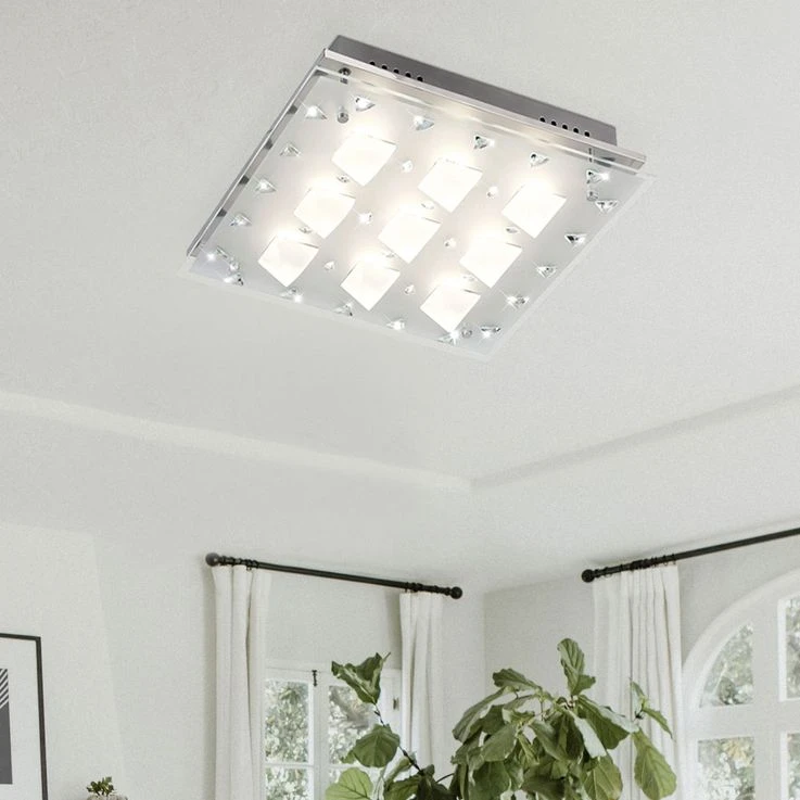 LED Deckenleuchte Aus Chrom Und Glas – Bild 6