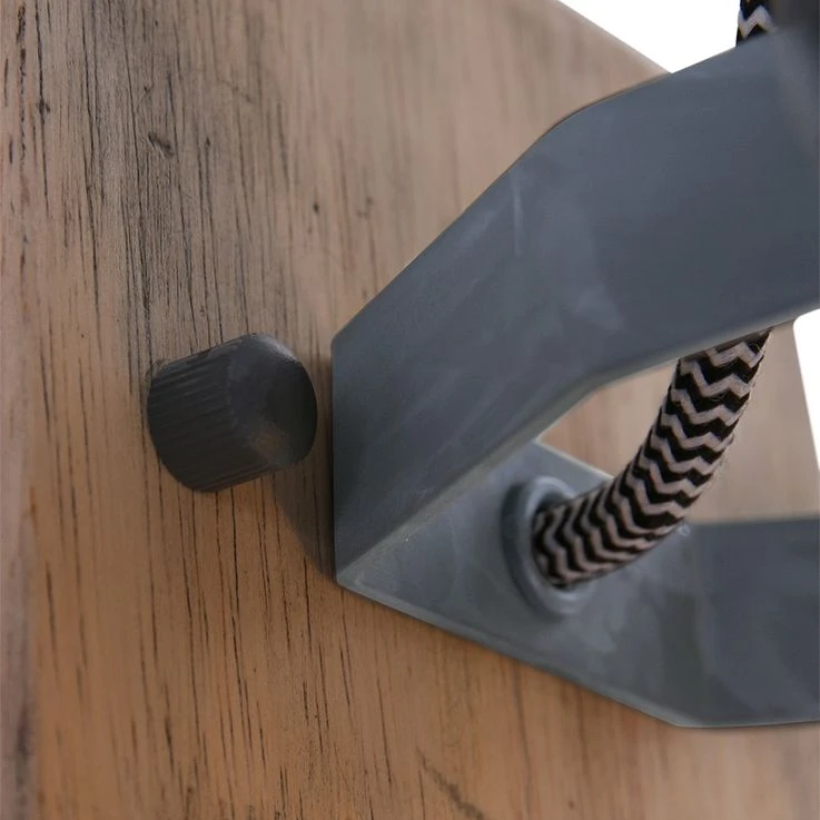 Wandleuchte, Metall Grau, Holz, Spot Verstellbar, GUERNSEY – Bild 4