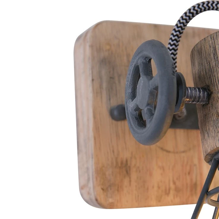 Wandleuchte, Metall Grau, Holz, Spot Verstellbar, GUERNSEY – Bild 6