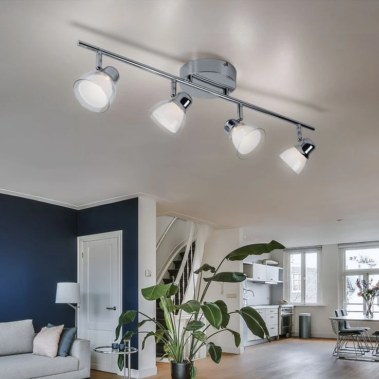 LED Deckenlampe, Chrom, Bewegliche Spots, L 69 Cm – Bild 4