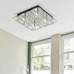 Eleganter LED Deckenlampe Aus Chrom