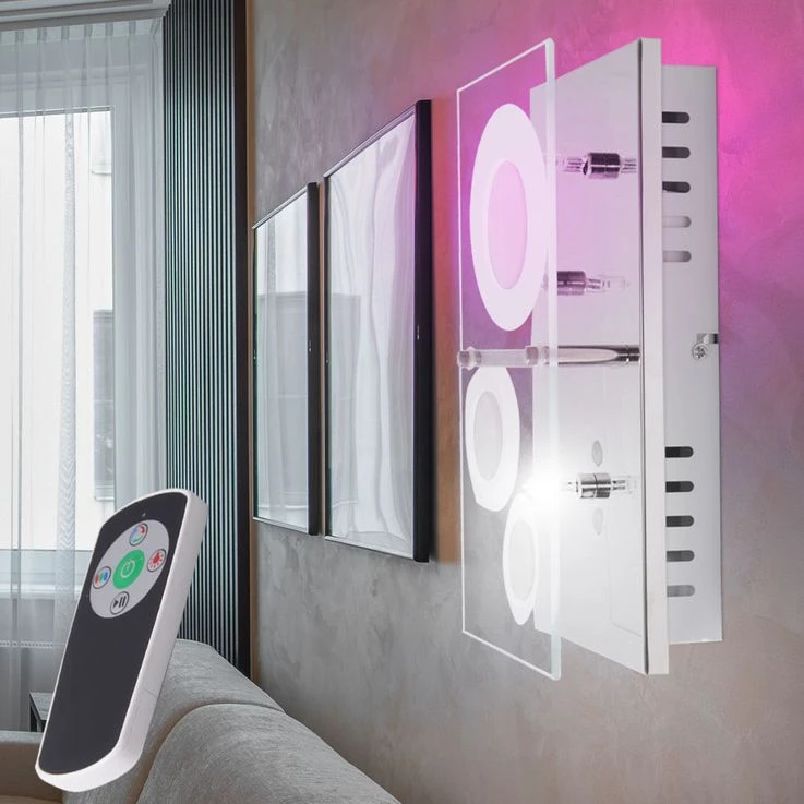 RGB LED Glas Wandleuchte Mit Fernbedienung SATORI – Bild 3