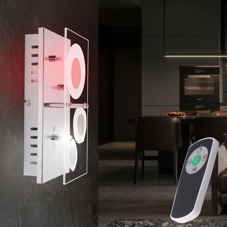 RGB LED Glas Wandleuchte Mit Fernbedienung SATORI