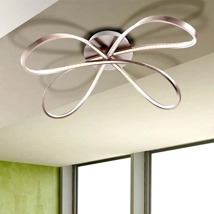 LED Deckenlampe, Nickel Matt, Schleifenform, L 75cm – Bild 6