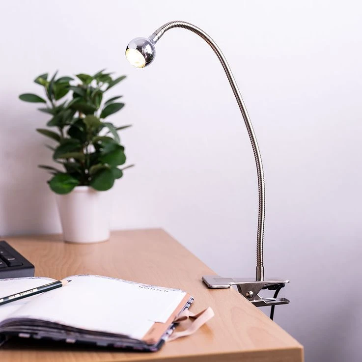 LED Klemmstrahler, Silber, Flexo-Arm, Max. Höhe 48 Cm, SERPENT – Bild 6