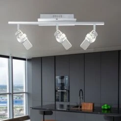 LED Deckenleuchte, Chrom, Spots Beweglich, L 65