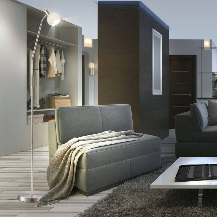 LED Stehleuchte, Flexo-Spot, Glas Satiniert, H 145 Cm – Bild 5