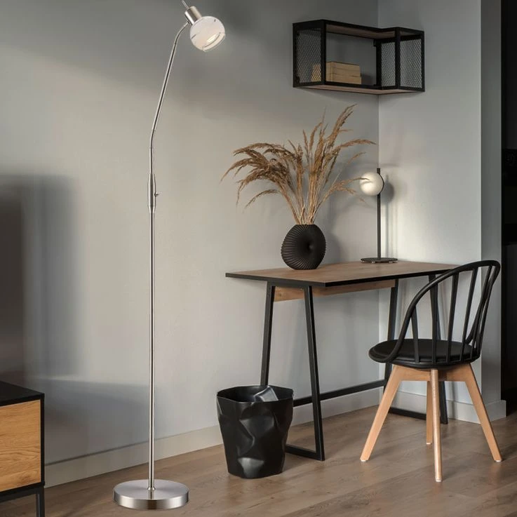 LED Stehleuchte, Flexo-Spot, Glas Satiniert, H 145 Cm – Bild 4