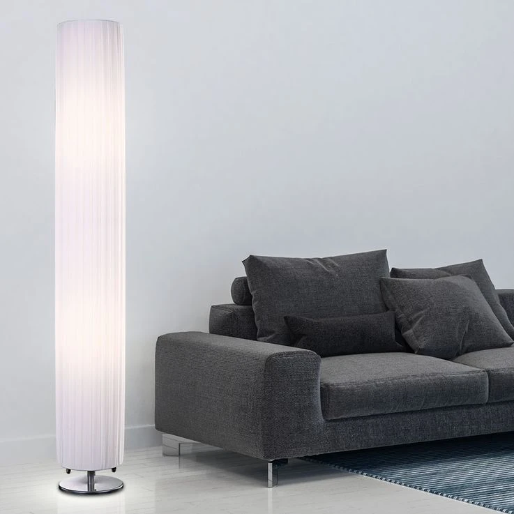 Stehleuchte, Chrom, Textil Weiß, H 119 Cm – Bild 14