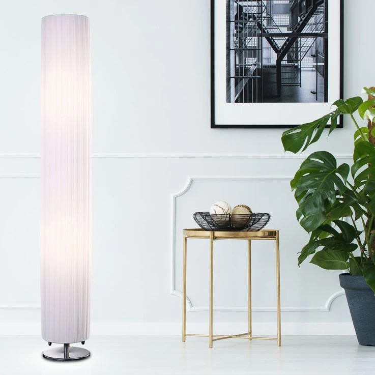 Stehleuchte, Chrom, Textil Weiß, H 119 Cm – Bild 13