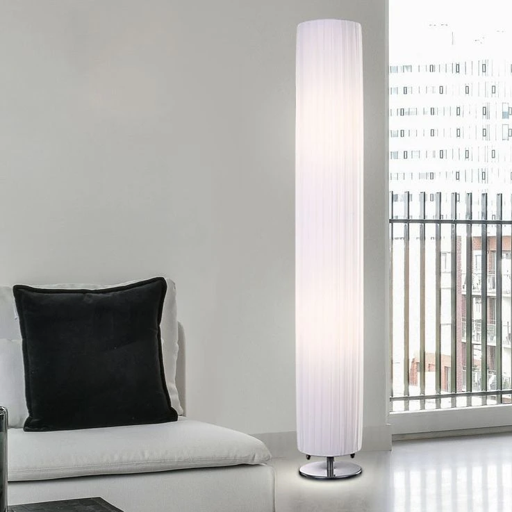 Stehleuchte, Chrom, Textil Weiß, H 119 Cm – Bild 8