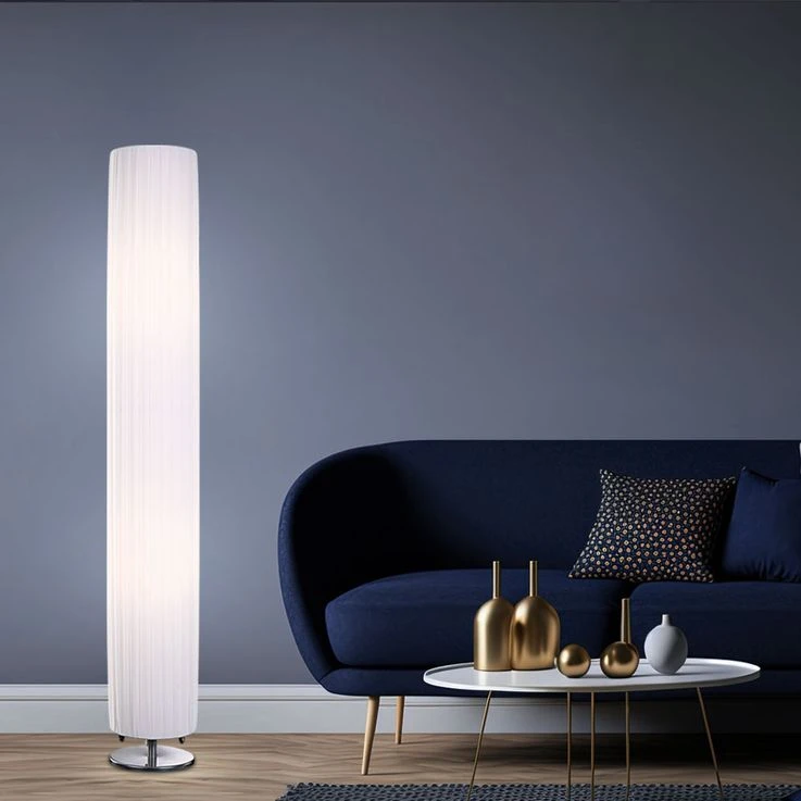 Stehleuchte, Chrom, Textil Weiß, H 119 Cm – Bild 5