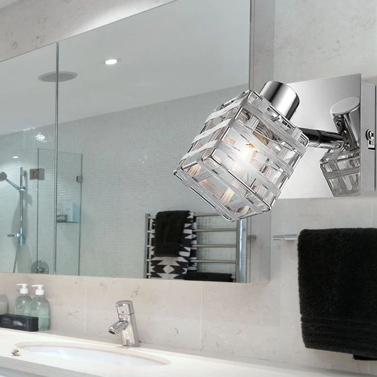 Wandlampe, Aluminiumgeflecht, Spot Beweglich, H 12,5 Cm