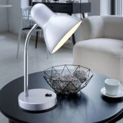 Moderne Tischleuchte Aus Metall Silber - BASIC