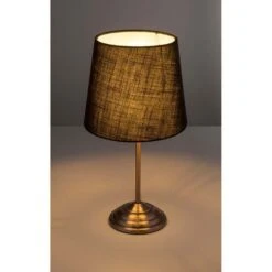 Tischleuchte JAROME, Kupfer, Kabel 1,5 M, Rund, Textil