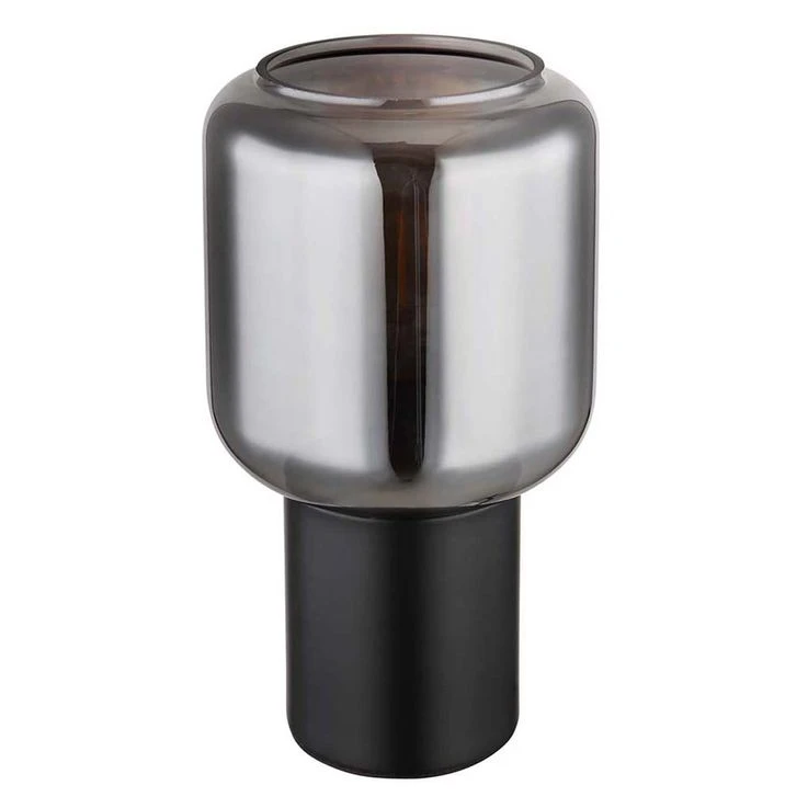 Tischlampe, Metall Glas Rauchfarbe, H 24 Cm – Bild 3