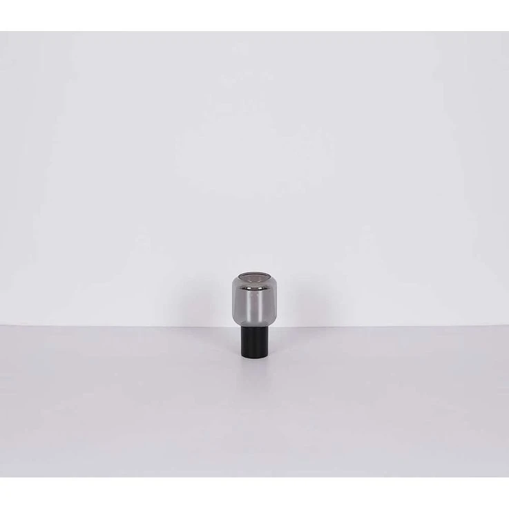 Tischlampe, Metall Glas Rauchfarbe, H 24 Cm – Bild 7