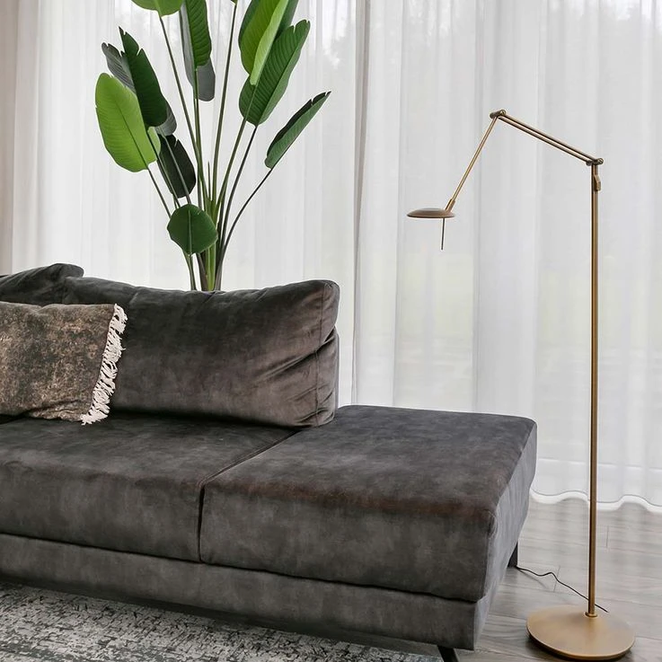 Stehlampe, Pushdimmer, Höhenverstellbar, Bronze – Bild 2