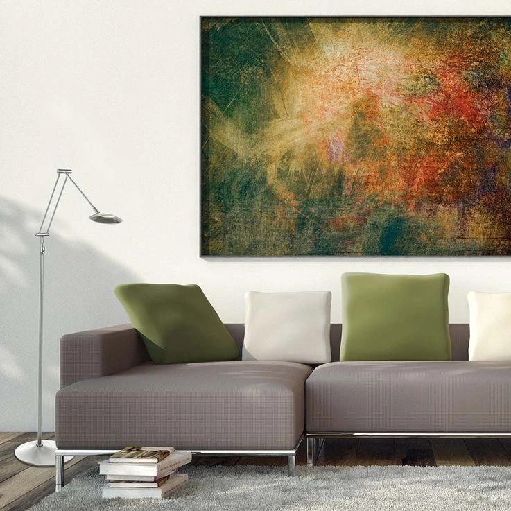 Stehlampe, Pushdimmer, Höhenverstellbar, Silber