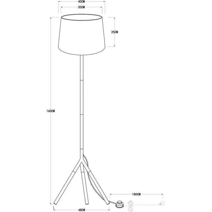 Stehlampe, Metall, Holz, H 160cm – Bild 6