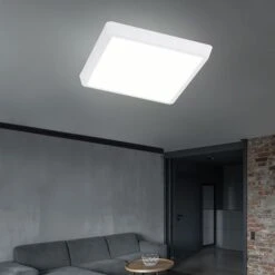 LED Deckenleuchte, Metall Weiß, L 31 Cm