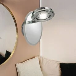 LED Wandlampe, Spot Beweglich, Glas, Chrom H 14,5 Cm