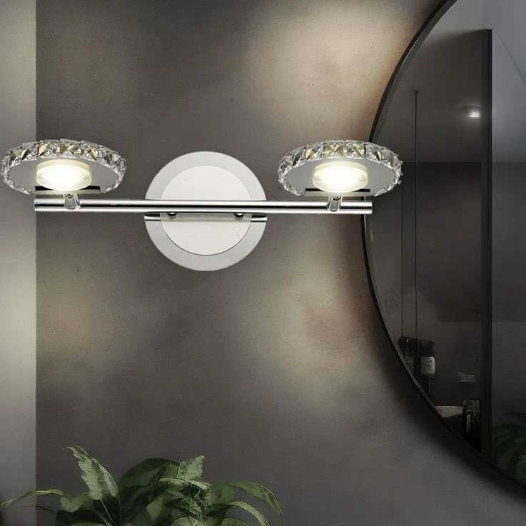 LED Wandleuchte, Kristallglas Chrom, Spots Beweglich, L 21 Cm – Bild 4