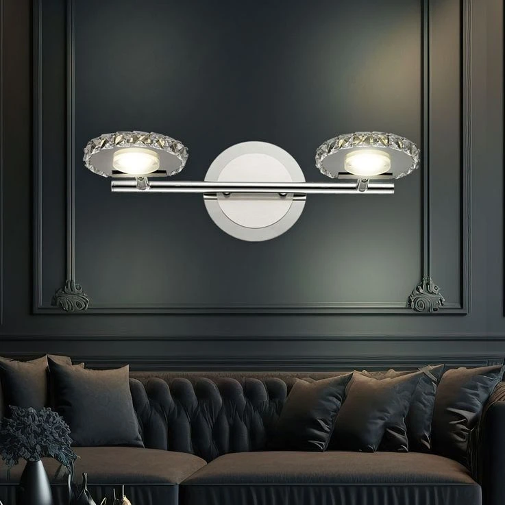 LED Wandleuchte, Kristallglas Chrom, Spots Beweglich, L 21 Cm – Bild 5