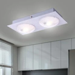 LED Deckenleuchte, 2 Flammig, Satiniert, L 22cm
