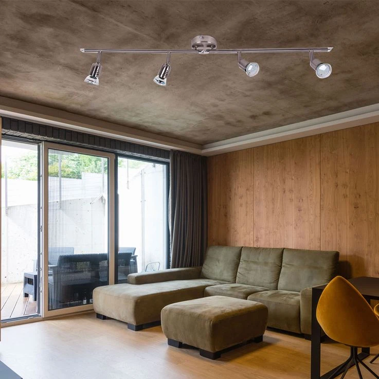 LED Deckenleuchte, Chrom, Spots Beweglich, L 90 Cm – Bild 4