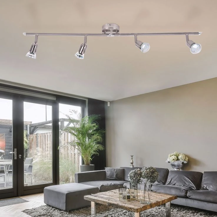 LED Deckenleuchte, Chrom, Spots Beweglich, L 90 Cm – Bild 5