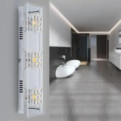 LED Deckenleuchte, Metall Glas, 15W 1260lm Warmweiß, L 42cm