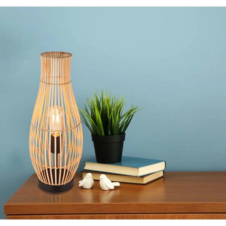 Tischleuchte, Bambus Nautfarben, H 47,5 Cm – Bild 6