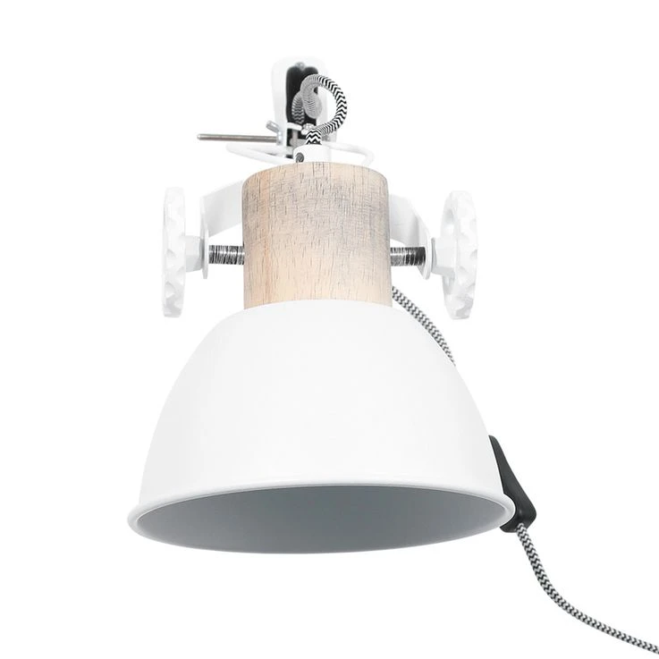 Wandleuchte, Eichenholz, Weiß, H 17 Cm, – Bild 12