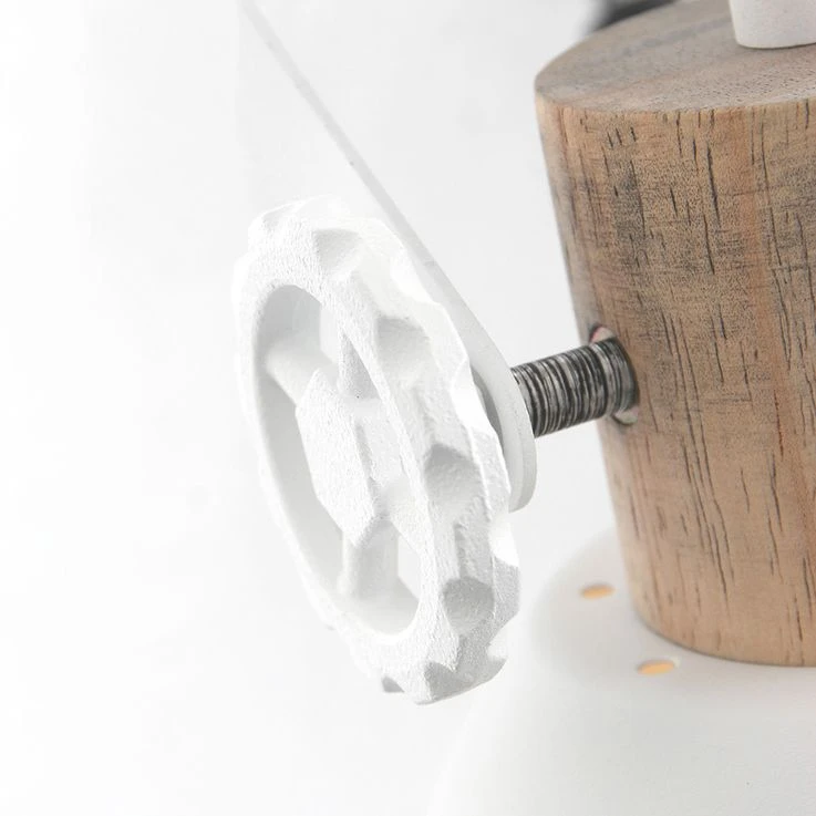 Wandleuchte, Eichenholz, Weiß, H 17 Cm, – Bild 8