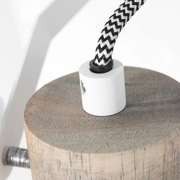 Wandleuchte, Eichenholz, Weiß, H 17 Cm, – Bild 9