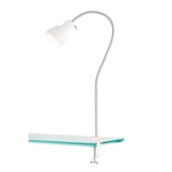 Klemmleuchte, Silber Weiß, Flexibel, H 100 Cm