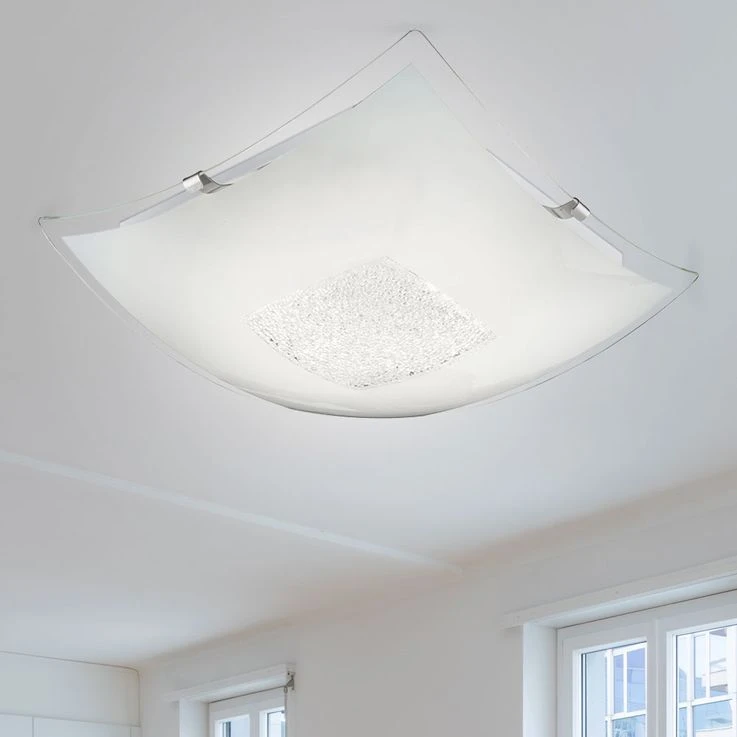 LED Deckenleuchte, Chrom, Kristalle Klar, Neutralweiß – Bild 5