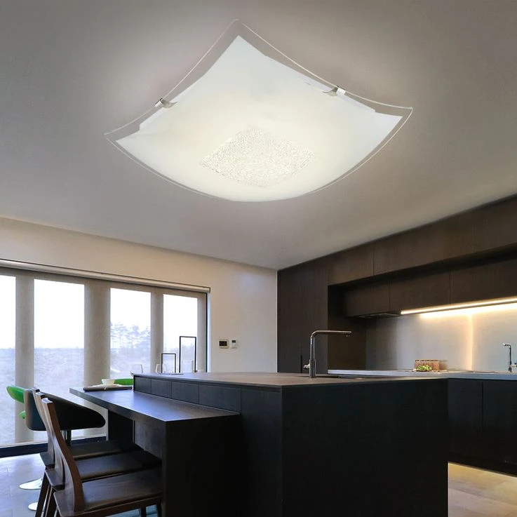 LED Deckenleuchte, Chrom, Kristalle Klar, Neutralweiß – Bild 3