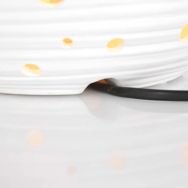 Tischleuchte, Kugellampe, Gips, Weiß, Schalter, H 18,5 Cm – Bild 14