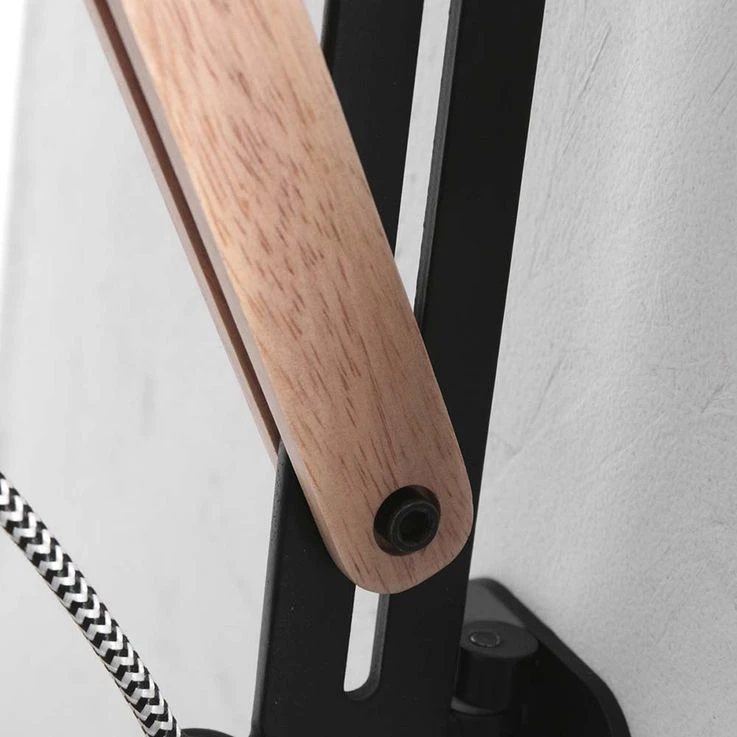 Wandleuchte, Ausziehbar, Metall, Beige Schwarz – Bild 13