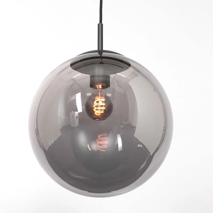 Pendelleuchte, Metall, Schwarz, Rauchglas, 6-Flammig – Bild 8