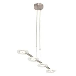 LED Hängelampe, Metall, Silber, Dimmer, L 120 Cm