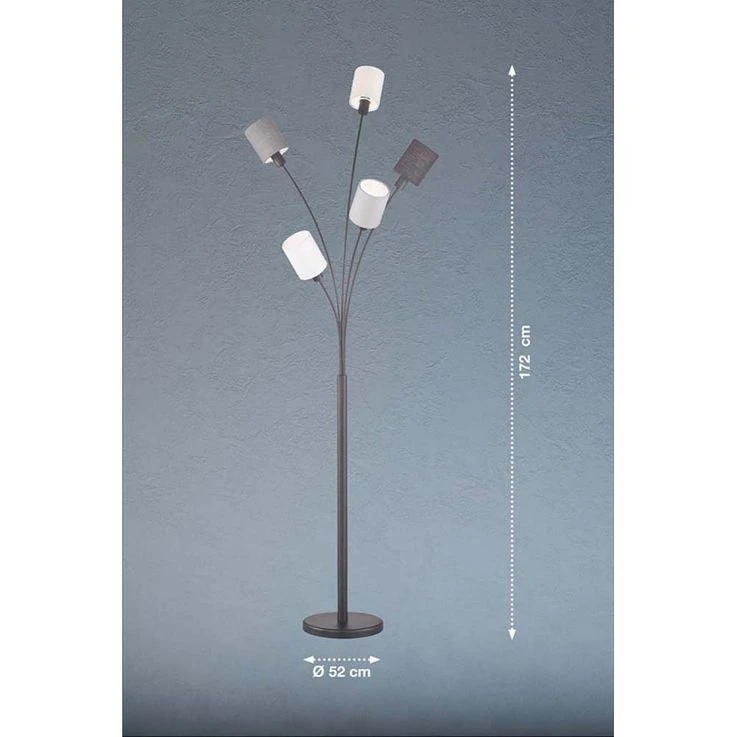 Stehleuchte Schwarz, Leinen, H 172 – Bild 3