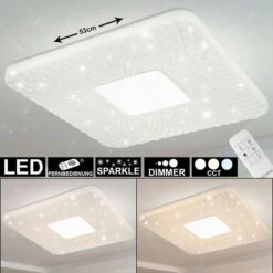 LED Deckenleuchte, Weiß, CCT, Sterneneffekt, L 53 Cm FINDUS