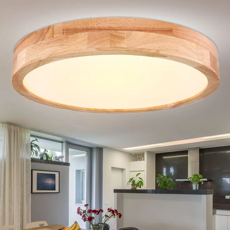 LED Deckenleuchte, Holzoptik, Fernbedienung, CCT, 40 Cm – Bild 3